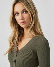 Load image into Gallery viewer, Tweed Henley Neck Sweater
