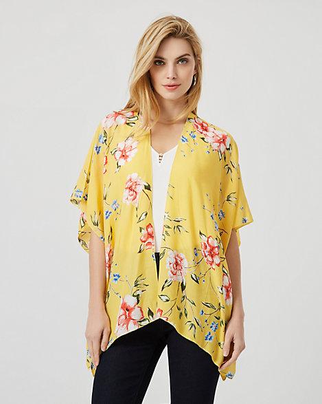 Floral Print Viscose Kimono