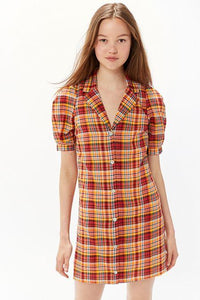 Luxe Dreams Button-Front Ruffle Mini Dress